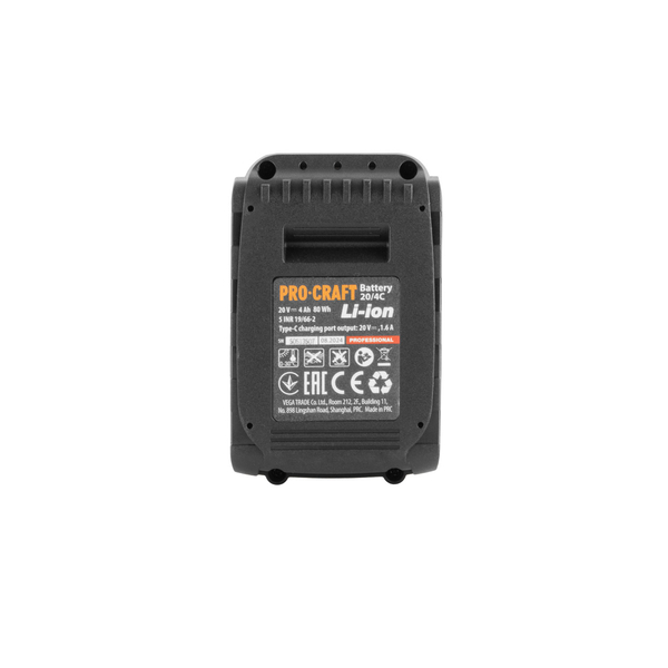 Baterie akumulátorová 20V Li-ion, 4000mAh USB Type C Procraft 20/4C
